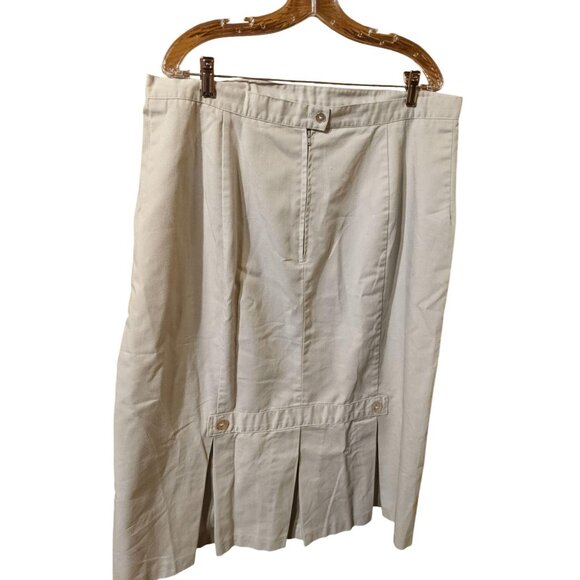 Lady Lloyd Size M Khaki Skirt Tan Kick Pleats Medium - Picture 1 of 4
